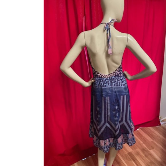 Twelfth Street by Cynthia Vincent Silk Scarf Halter Dress Small - Picture 5 of 8